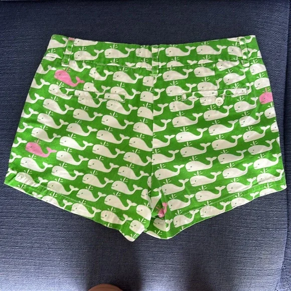 Macbeth Collection Green and White Shorts with Whale Print - Picture 5 of 6